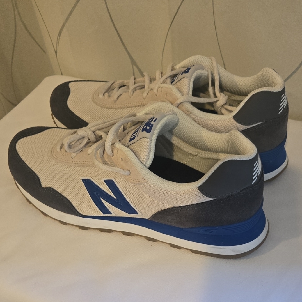 New Balance Men's Cream and Navy Sneakers